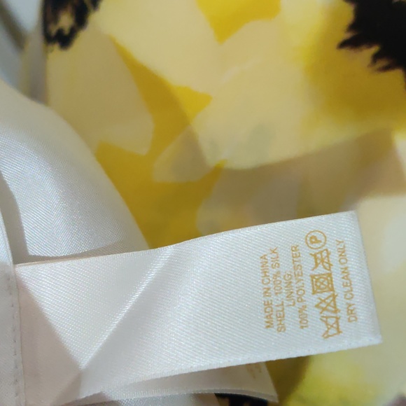 Kate Spade Yellow Black Silk Organza Dress Size 6 - Picture 10 of 12
